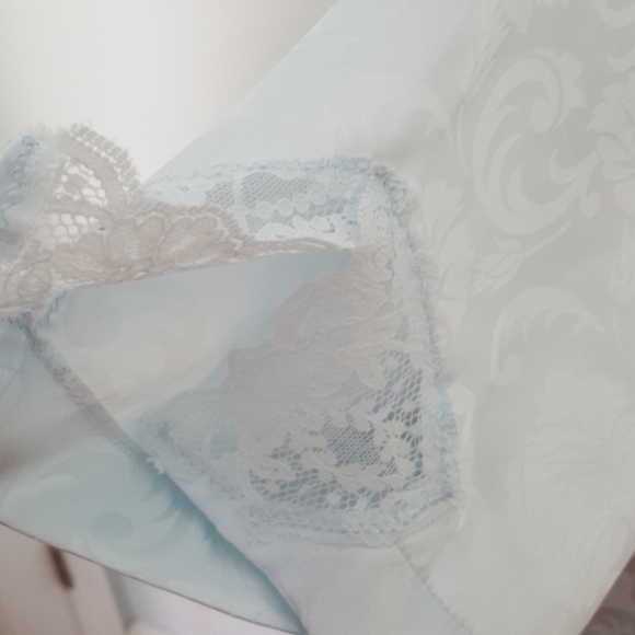 VTG Pajama Lounge Set LovLee Pale Blue Top & Pants - Picture 5 of 10